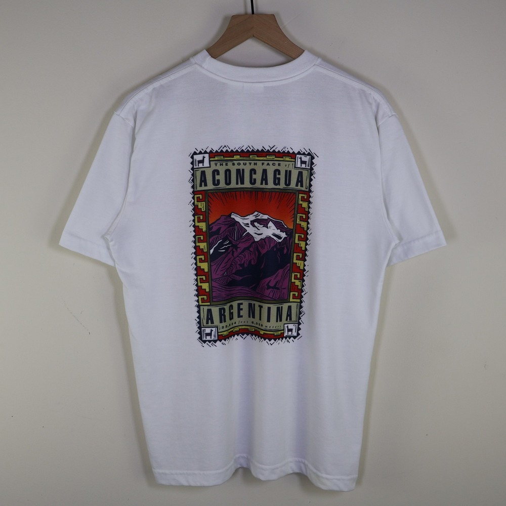 The North Face Mens Aconcagua Argentina Graphic T-Shirt White Size M Made in USA